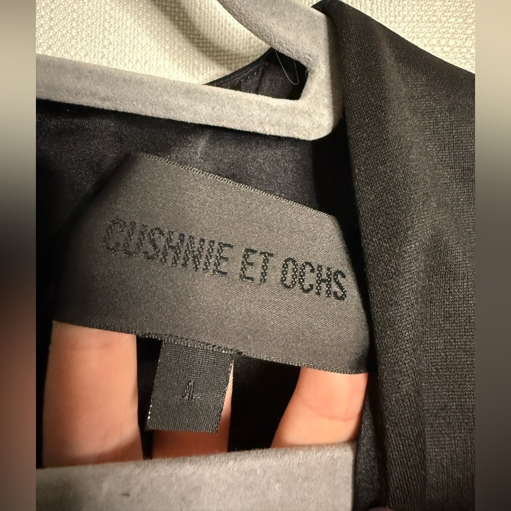 Cushnie Et Ochs V Neck Pleated Silk Wool Black Sleeveless High Low Peplum Top 4 - Picture 7 of 12